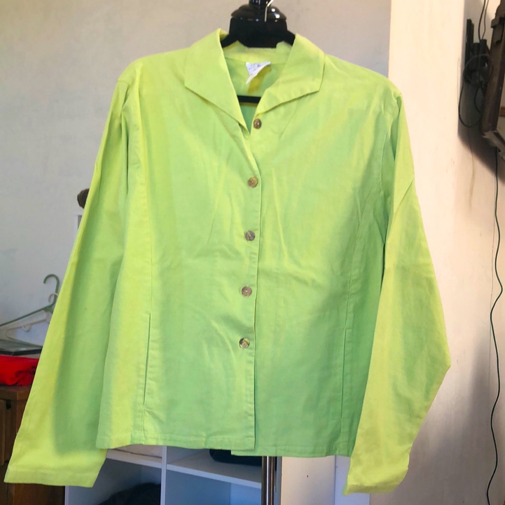 Light Green Button down dress shirt • Women’s Lrg